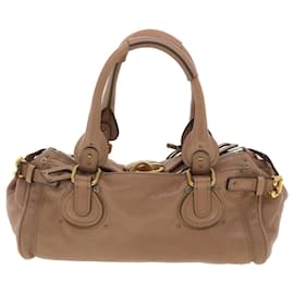 Chloé-Chloe Paddington Hand Bag Leather Brown 01-10-51-5276 auth 37311-Brown