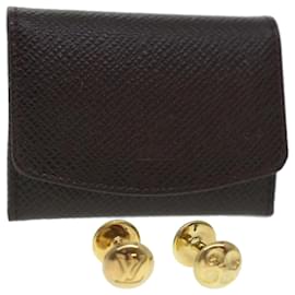 Louis Vuitton-LOUIS VUITTON Cuffs & Cuff Case Accessory Case Leather Acajou LV Auth 37503-Other
