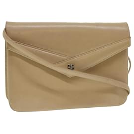 Givenchy-GIVENCHY Shoulder Bag Leather Beige Auth bs4125-Beige