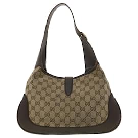 Gucci-GUCCI Web Sherry Line GG Canvas Jackie Shoulder Bag Beige 153696 Auth yk6048-Red,Beige,Green