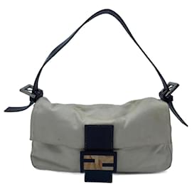 Fendi-Baguette Fendi en coton blanc-Blanc