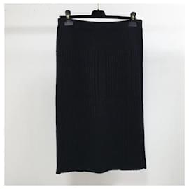 Chanel-Falda negra de cachemir de CHANEL-Negro