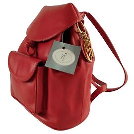 Christian Dior vintage Lady Dior backpack in red leather Red