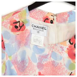 Chanel-97P PASTEL FLOWER SILK FR38/40-Multicolore