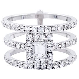 Bague Edouard Nahum, "Trilogie Emeraude", diamants, or blanc. Autre