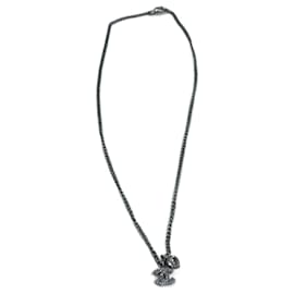 Chanel-Collier Chanel Strass CC Argenté-Argenté
