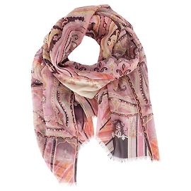 Lenço de Seda Etro Paisley Rosa