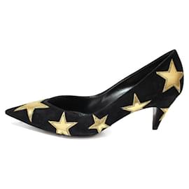 Saint Laurent-Heels-Black,Golden