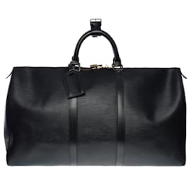 Louis Vuitton-Louis Vuitton Keepall Travel Bag 50 black epi leather-Black