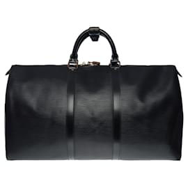 Louis Vuitton-Louis Vuitton Keepall Travel Bag 50 black epi leather-Black