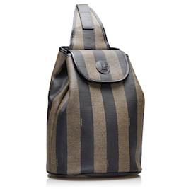 Fendi-Fendi Brown Pequin Backpack-Brown