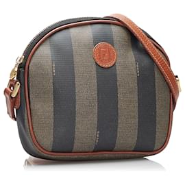 Fendi-Sac à bandoulière Fendi Pequin noir-Noir