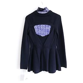 Dior-Pre-autunno Dior 15 Peplo in maglia con paillettes-Blu navy