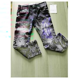 John Galliano-Neuf Jeans John Galliano graffitiy tags color 4 ans-Noir