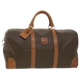 Céline-CELINE Macadam Canvas Boston Bag PVC Leather Brown Auth yk6015-Brown