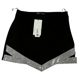 Zara shiny miniskirt size S Black