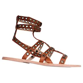 Isabel Marant-Isabel Marant grommet gladiator sandals-Brown,Chestnut