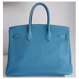 Hermès-Sac Hermes Birkin 35 bleu-Bleu