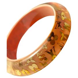 Pulseira Louis Vuitton em resina rosa pó Rosa