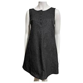 Thomas Burberry-Grey pinafore wool dress, Thomas BURBERRY-Grey