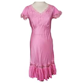 Manoush-MANOUSH WILD SILK SPIRIT LINGERIE DRESS  T38/40-Pink