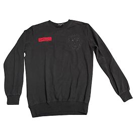 Balmain Pullover mit Löwenkopf Logo schwarz Baumwolle Schwarz
