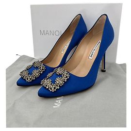 Manolo Blahnik hangisi  blu  new  105 mm Blu