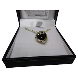 Autre Marque-art de france chain/pendant with crystal heart, new in its case + certificate-Golden