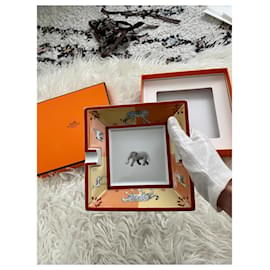 Hermès-Beautiful vintage Hermès ashtray "Africa"-Orange