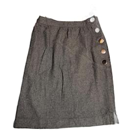 Yves Saint Laurent-Skirts-Grey