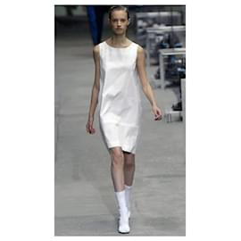 Yves Saint Laurent-Yves Saint Laurent SS08 Logo Jacquard Dress-White