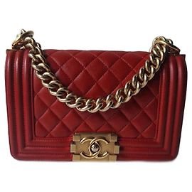 Chanel Mini Boy Tasche Rot Lammleder Rot