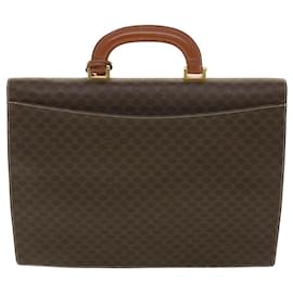 Céline-CELINE Macadam Canvas Hand Bag PVC Leather Brown Auth 37308-Brown