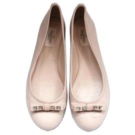 Ballerine Valentino Rockstud in pelle nude Beige