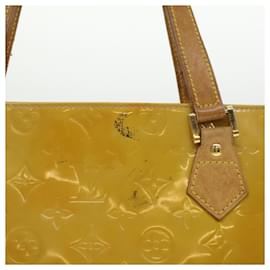Louis Vuitton-LOUIS VUITTON Monogram Vernis Houston Hand Bag Beige M91004 LV Auth bs4081-Beige