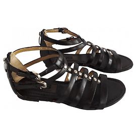 Cesare Paciotti Leather Sandals Black Black