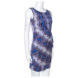 Diane Von Furstenberg-Abito DvF New Della in finta vestaglia in seta-Blu,Multicolore