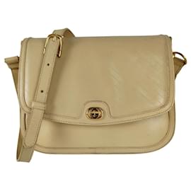 Gucci-Gucci vintage 70s shoulder bag in beige leather, Camera model-Beige