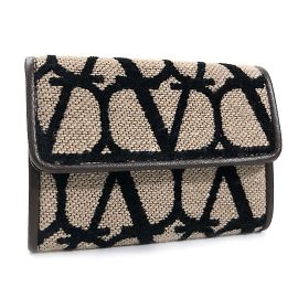 Valentino Cartera Pequeña Iconographe De Lona Beige