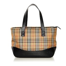Burberry-Burberry Nova Check Handbag Canvas Handbag in Excellent condition-Beige