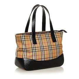 Burberry-Burberry Nova Check Handbag Canvas Handbag in Excellent condition-Beige