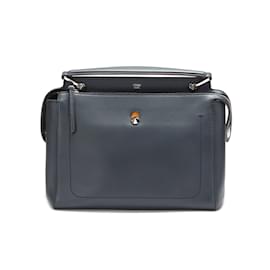 Fendi-Leather Dotcom Handbag-Grey