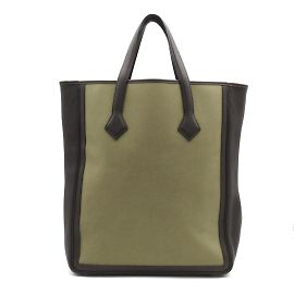 Hermès Canvas Victoria II Cabas 35 Verde