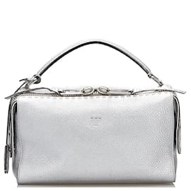 Fendi-Sac à main Lei en cuir Selleria 8BL137-Argenté