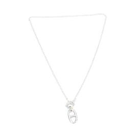Hermès-Chaine D'Ancre Halskette mit Anhänger-Silber