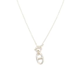 Hermès-Chaine D'Ancre Pendant Necklace-Silvery