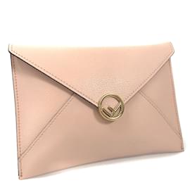 Fendi-Pochette enveloppe en cuir F Is Fendi 8N0151-Rose