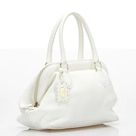 Fendi-Sac à main en cuir Selleria 8BN127-Blanc