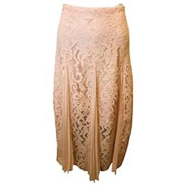 Sandro-Sandro pleated lace skirt-Pink