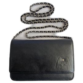 Chanel WOC Black Leather Handbag Black